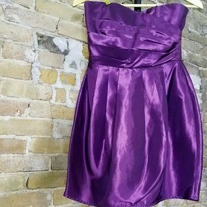 Purple Sheen Peplum Dress